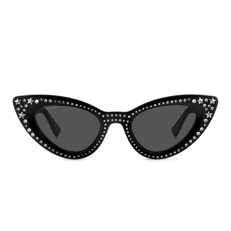 Odważne okulary przeciwsłoneczne w stylu Vintage Cat-Eye z kryształami Swarovskiego Dsquared2