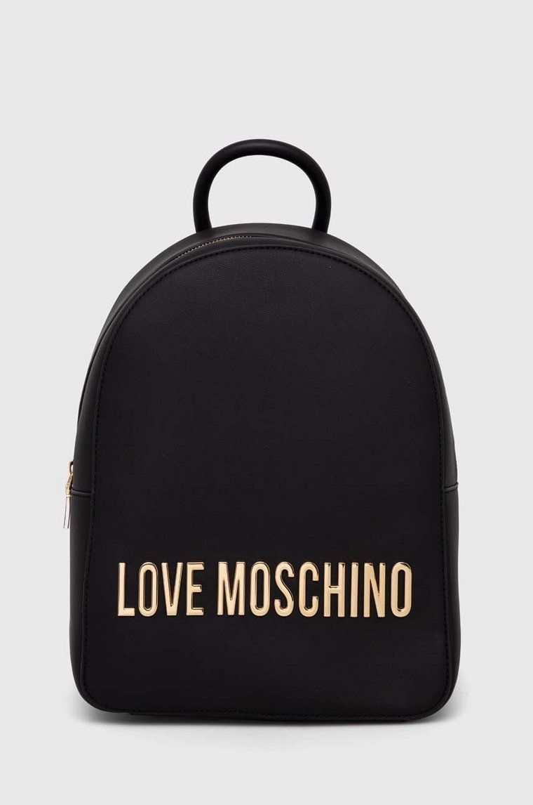 Love Moschino plecak damski kolor czarny mały z aplikacją