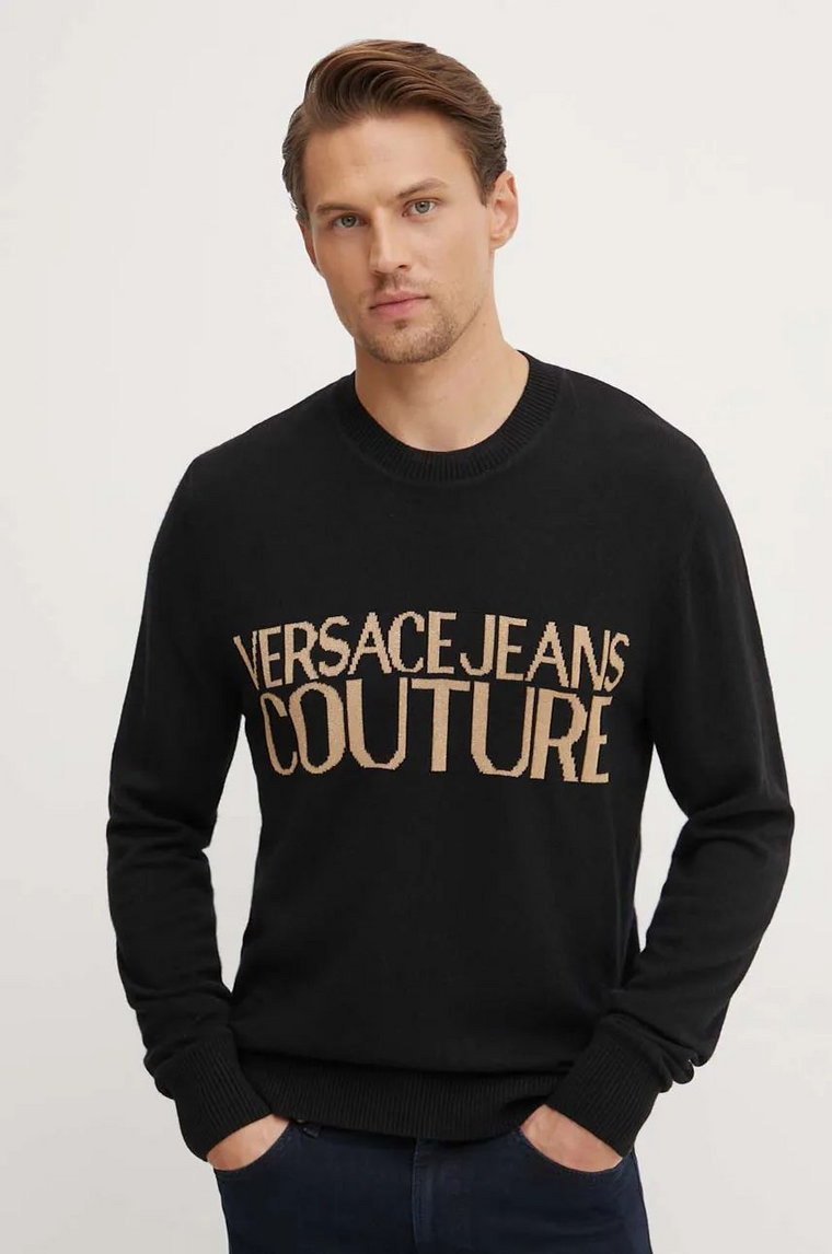 Versace Jeans Couture sweter wełniany męski kolor czarny  77GAFM01 CMH80