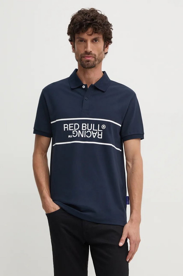 Red Bull Racing x Pepe Jeans polo męski kolor granatowy z nadrukiem RM540004