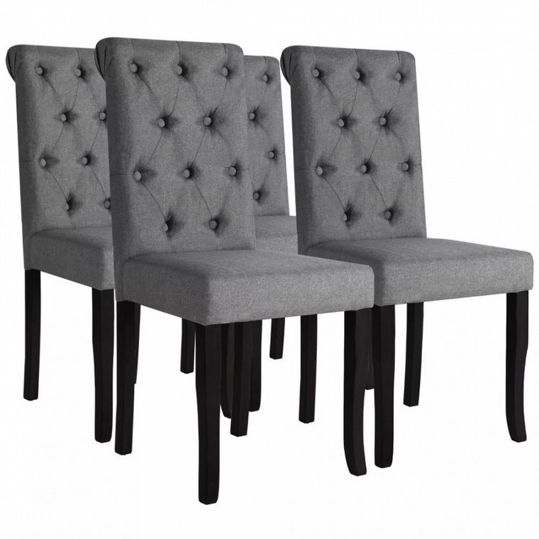 Krzesła do jadalni 4 szt. drewno i ciemnoszara tkanina kod: V-245515