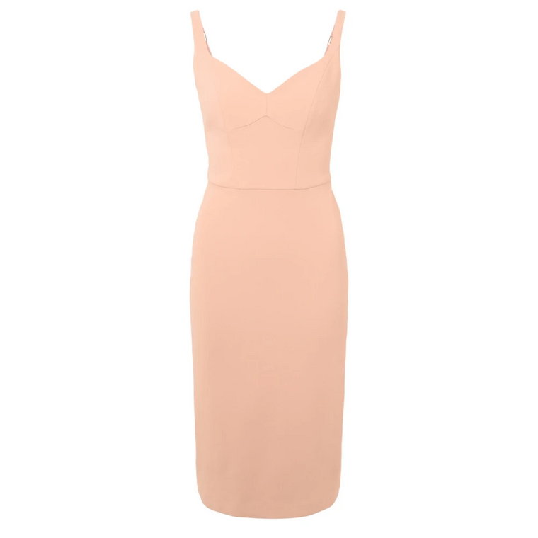 Stretch Crêpe Sukienka w Kolorze Nude Elisabetta Franchi