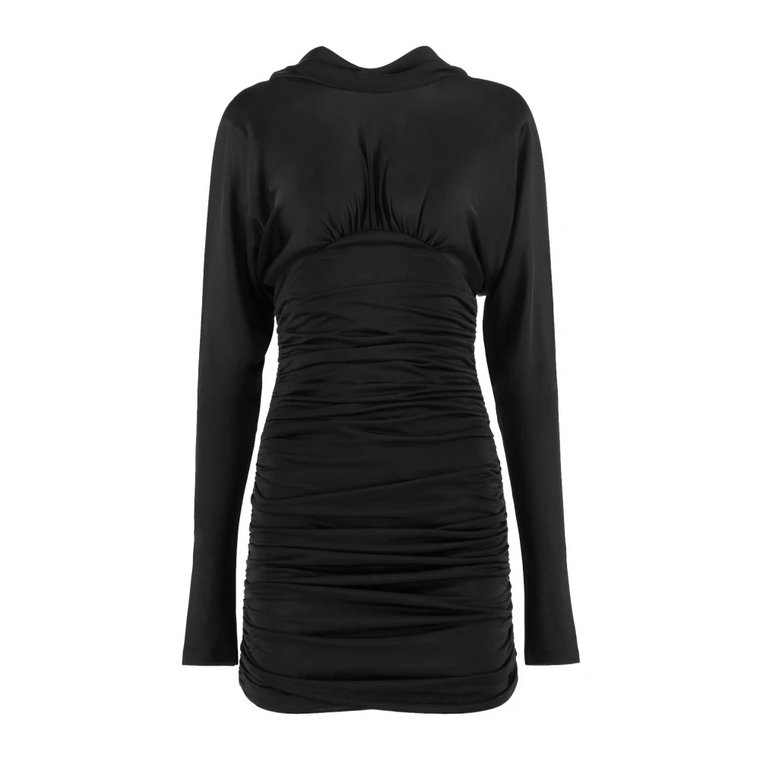 Czarna Sukienka Mini z Odkrytymi Plecami Saint Laurent