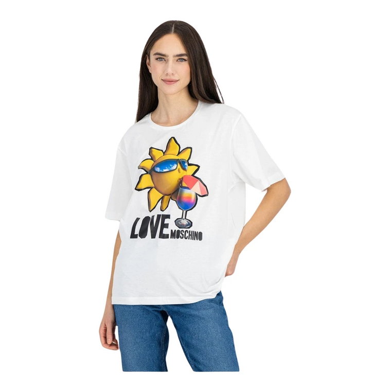 Casual-chic Logo Print T-Shirt Love Moschino