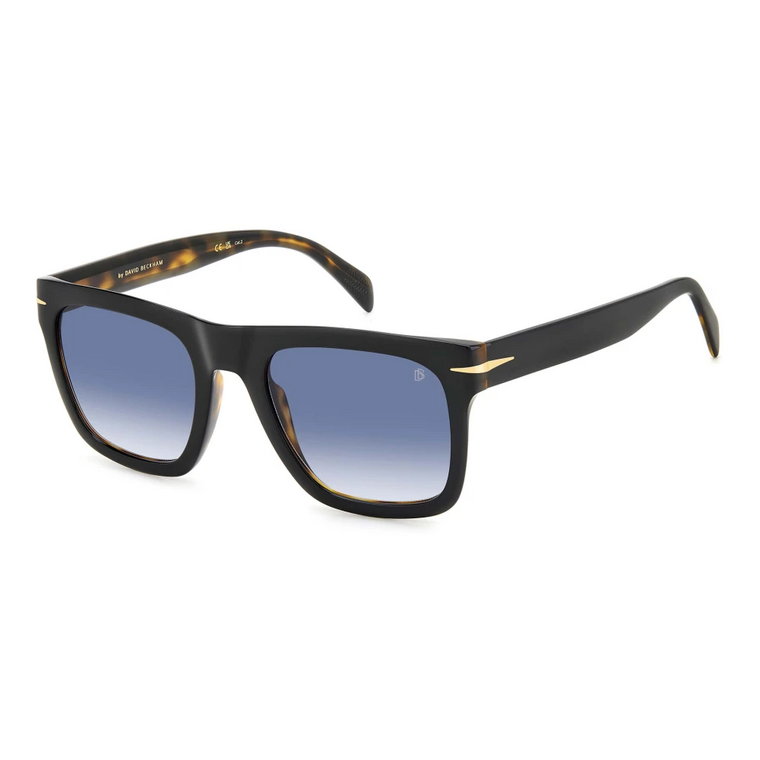 Płaskie Czarne Havana Okulary przeciwsłoneczne Eyewear by David Beckham