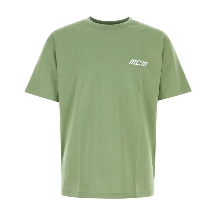 Zielona Bawełniana T-shirt Oversize, Styl Casual MCM