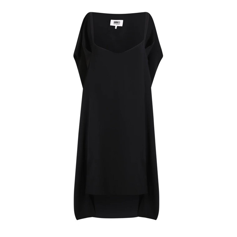 Czarna asymetryczna sukienka bez rękawów MM6 Maison Margiela