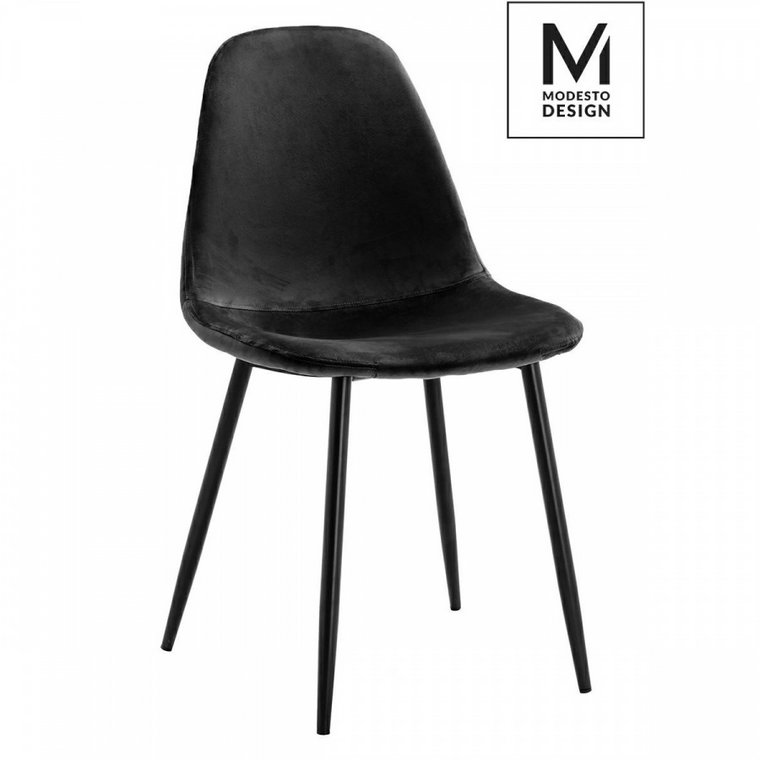 MODESTO krzesło LUCY czarne - welur, metal kod: PM069.BLACK.VELVET