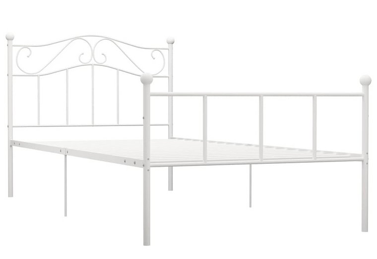 Białe pojedyncze łóżko metalowe 90x200 cm - Okla