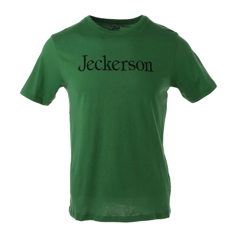 Zielona Koszulka Slim Fit z Nadrukiem Jeckerson