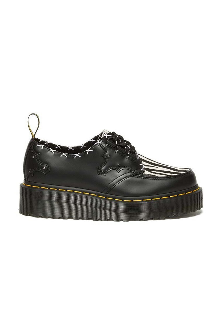 Dr. Martens półbuty skórzane Ramsey Quad 3i damskie kolor czarny na platformie DM31679195