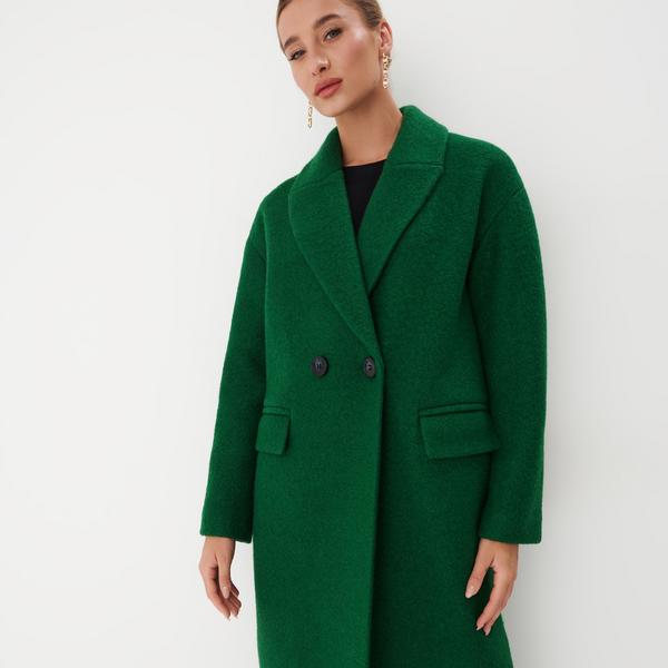 Mohito - Zielony płaszcz z wełną - zielony