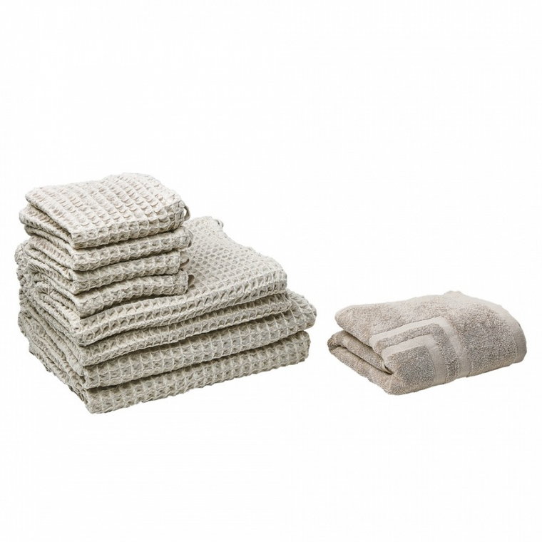 Komplet 9 ręczników bawełniany beżowy AREORA kod: 4251682258692