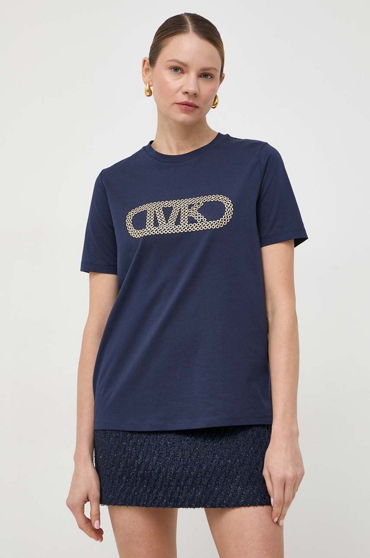 MICHAEL Michael Kors t-shirt bawełniany damski kolor granatowy