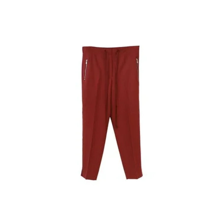 Czerwone Spodnie z Wełny z Plisami Bottega Veneta Vintage