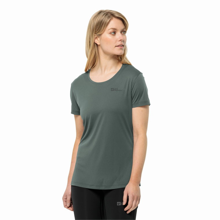 T-shirt damski Jack Wolfskin TECH T W hedge green - XL