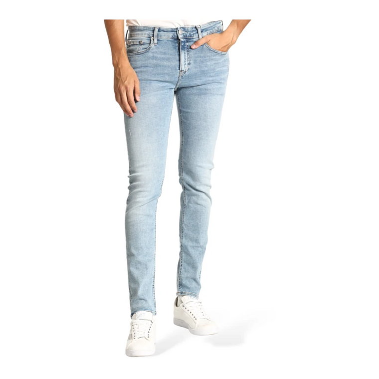 Spodnie Slim Fit z guzikiem i ukrytym zamkiem Calvin Klein Jeans