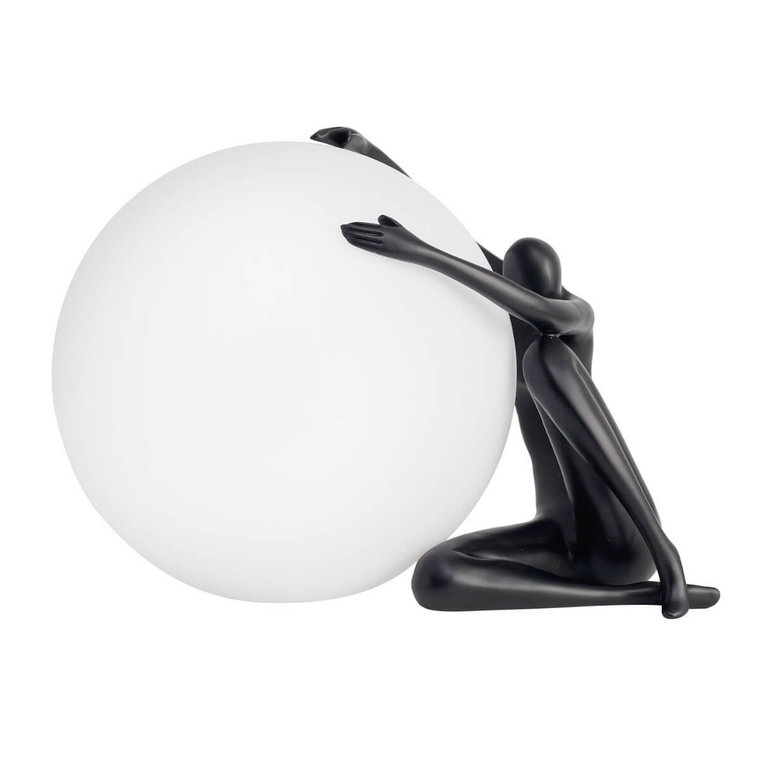 Stolikowa lampa WOMEN ST-6020-A black Step kula ball szklana biała czarna