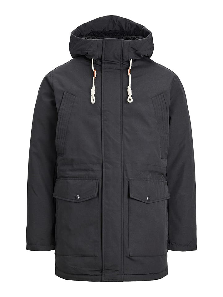 Jack & Jones Parka "Mash" w kolorze antracytowym