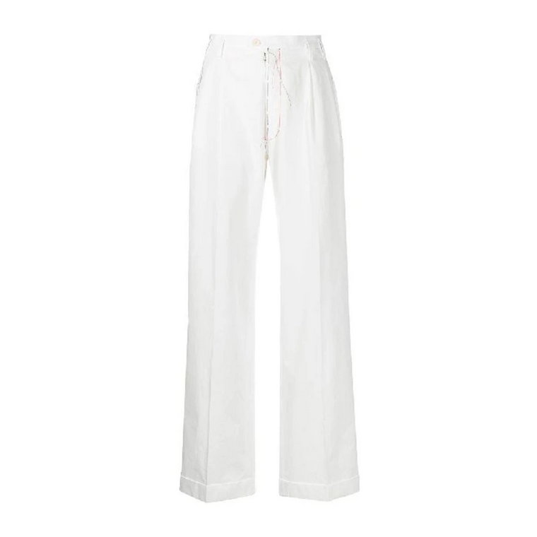 Białe Bawełniane Spodnie dla Kobiet Maison Margiela