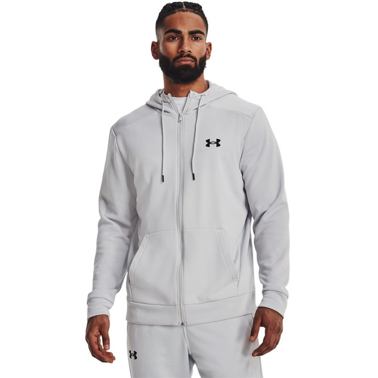 Męska bluza treningowa rozpinana z kapturem UNDER ARMOUR UA Armour Fleece FZ Hoodie - szara