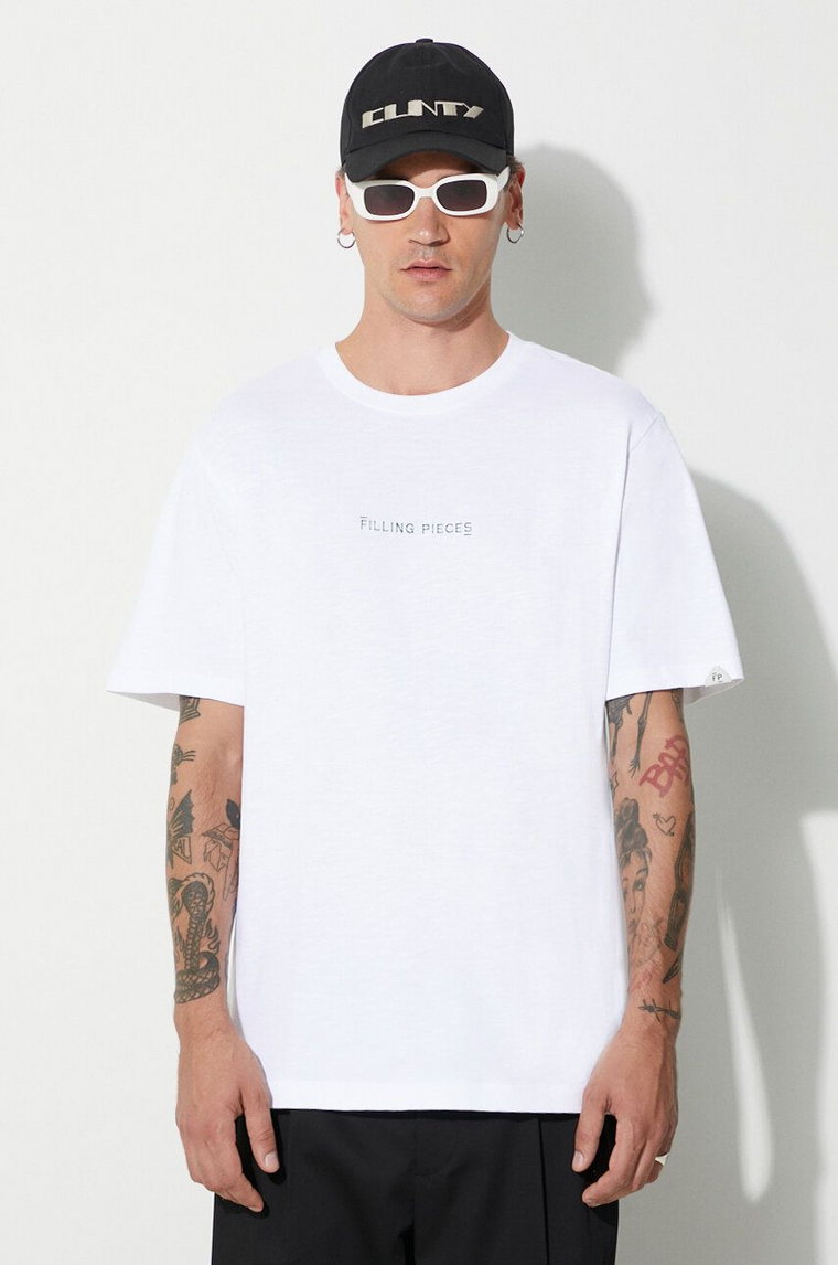Filling Pieces t-shirt bawełniany Carabiner kolor biały z nadrukiem 74417051901