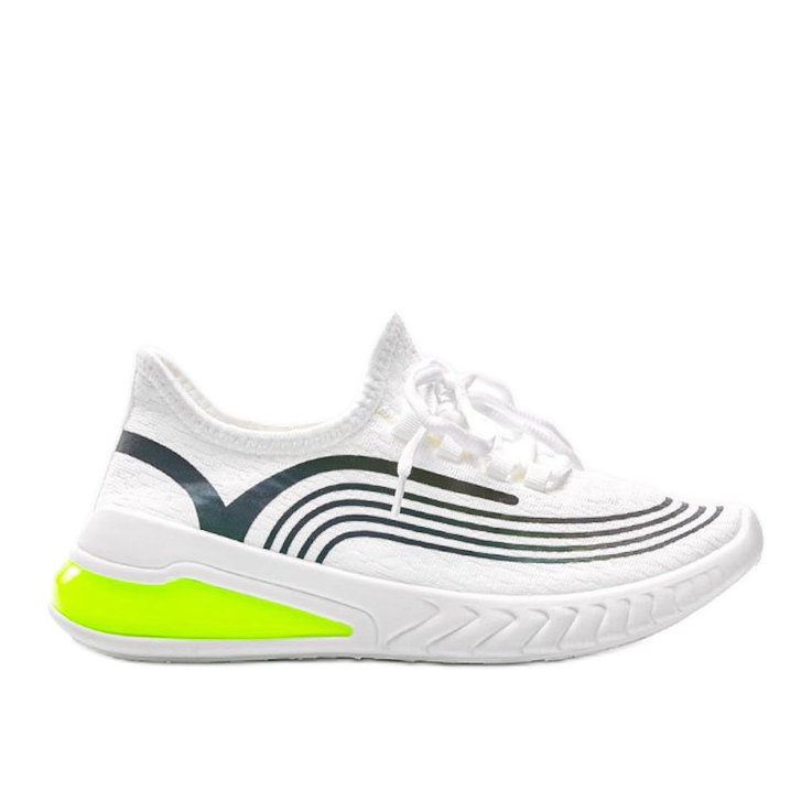 Białe wsuwane obuwie sportowe z holograficznym wzorem Delaney