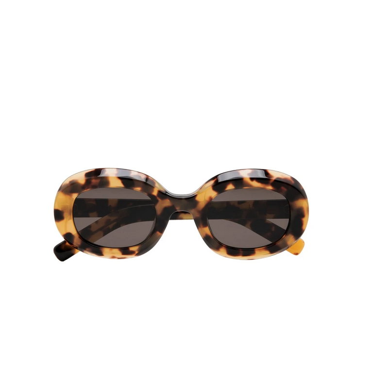 Laroy Owalne Okulary Przeciwsłoneczne z Acetatową Oprawką w Brązowym Tortoise Kaleos