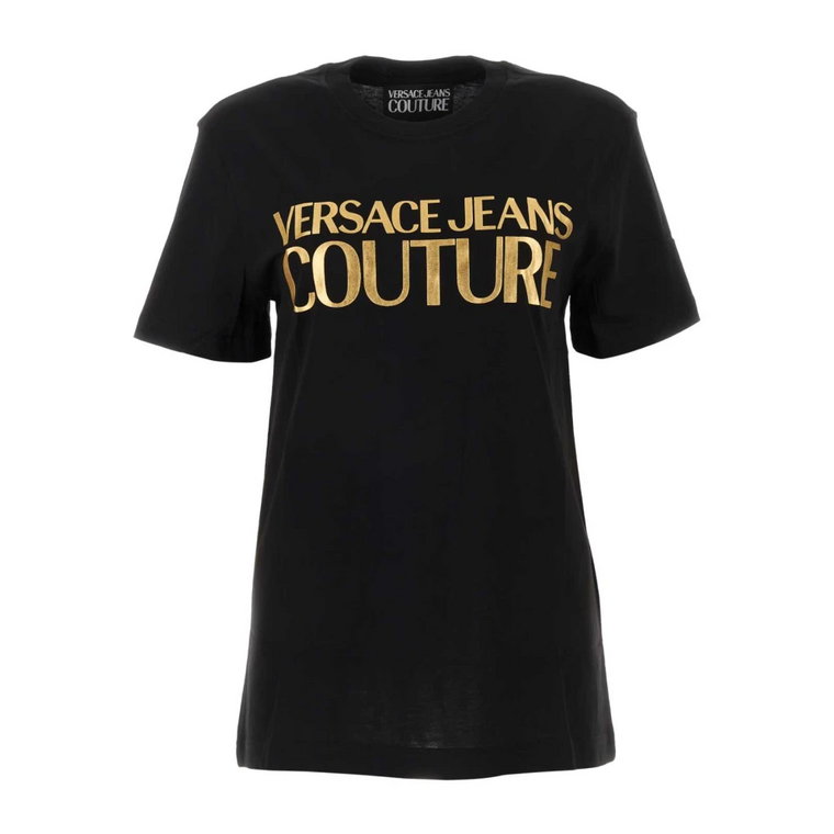 Czarna bawełniana koszulka Versace Jeans Couture