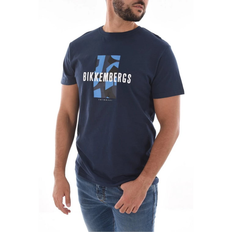 T-shirt z nadrukiem z bawełny Bikkembergs