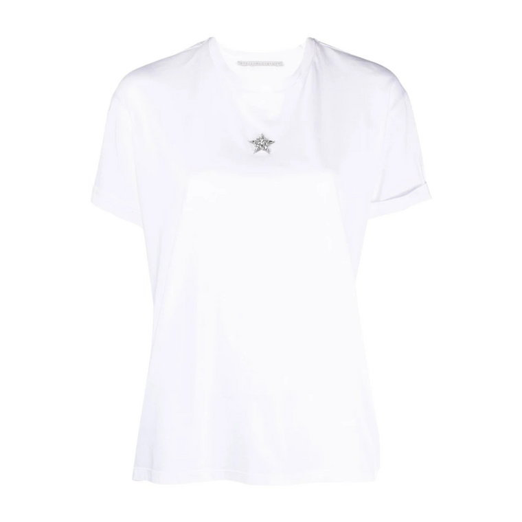 Biała koszulka Donna z bawełny z aplikacją w kształcie gwiazdki Stella McCartney
