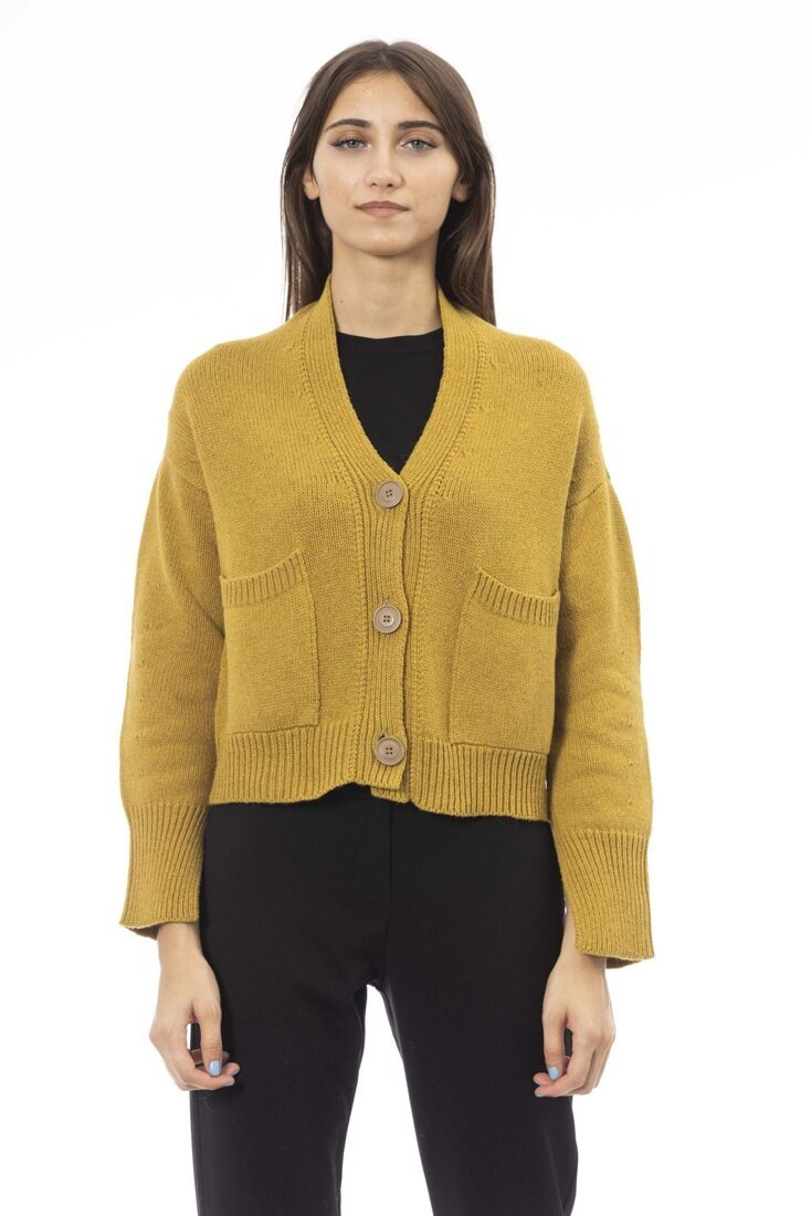 Swetry marki Alpha Studio model AD8631EE kolor Zółty. Odzież damska. Sezon: