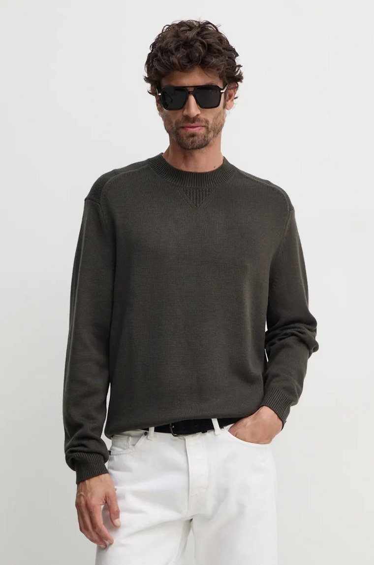 Armani Exchange sweter z domieszką wełny męski kolor zielony  6DZM1F ZM1LZ