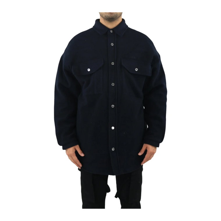 Navy Blue Oversized Shirt Coat Ambush