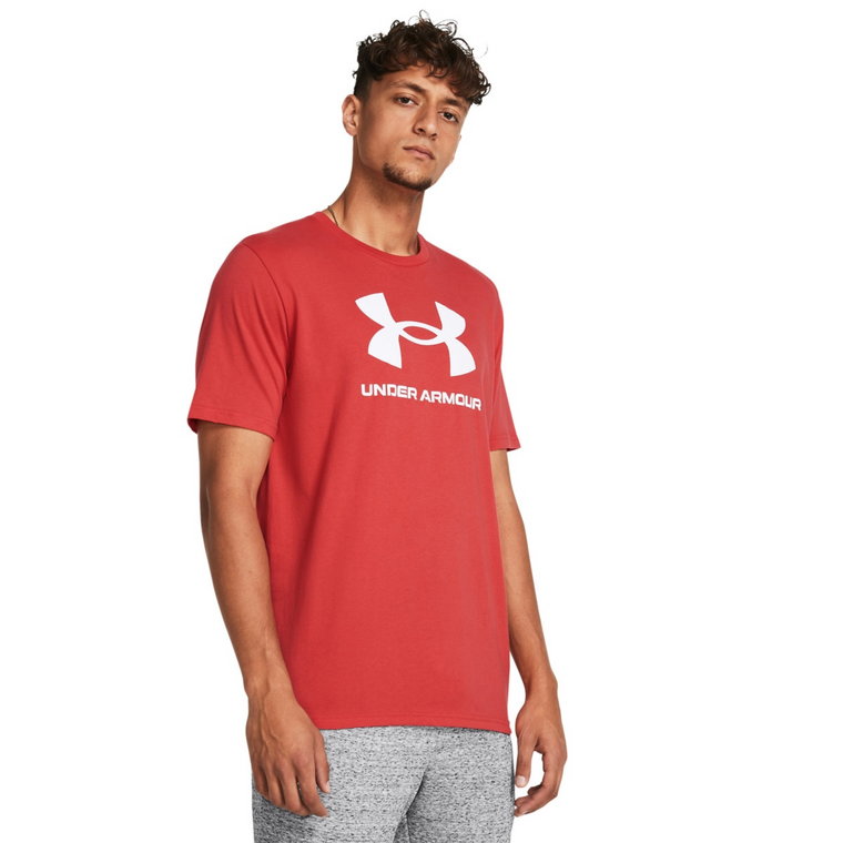 Męski t-shirt z nadrukiem Under Armour UA Sportstyle Logo Update SS - czerwony