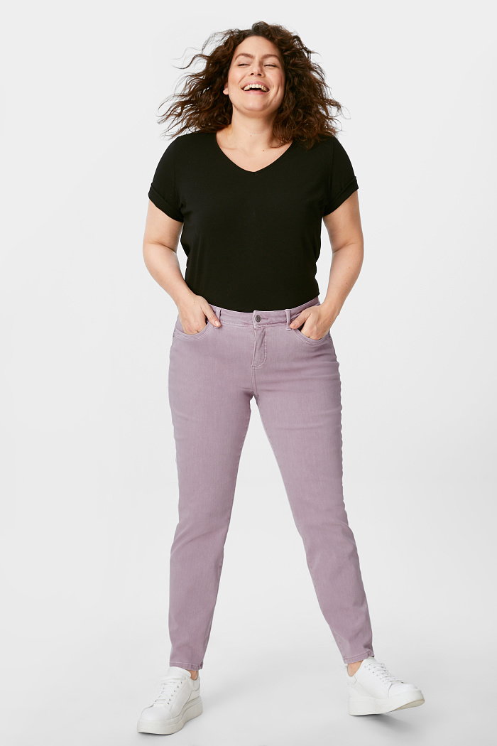C&A Spodnie-slim fit, Purpurowy, Rozmiar: 58 krótki