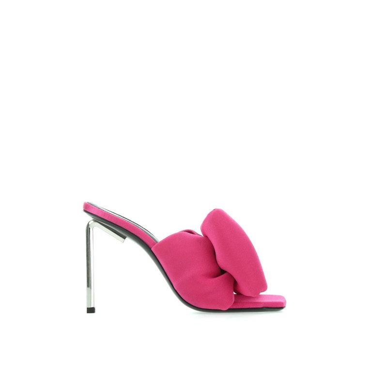 Fuchsia tkanina Allen Mules Off White