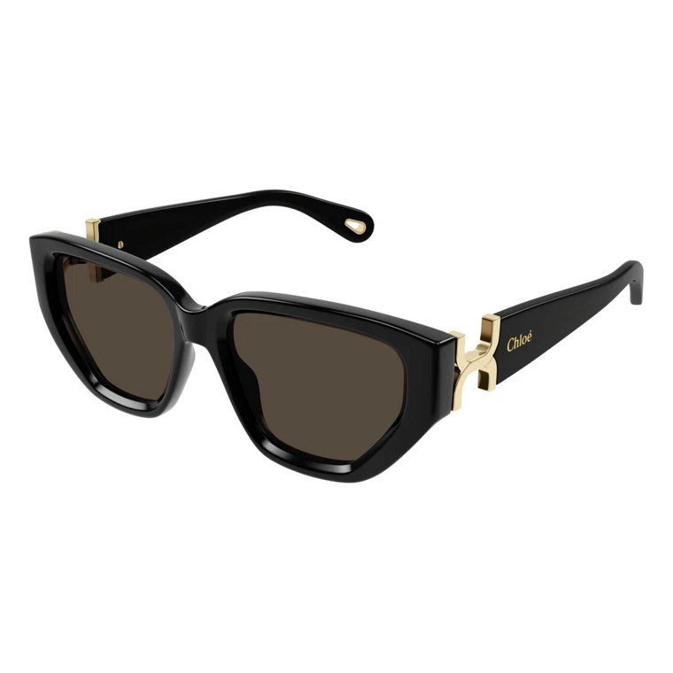 Czarne/Brązowe okulary przeciwsłoneczne Chloé