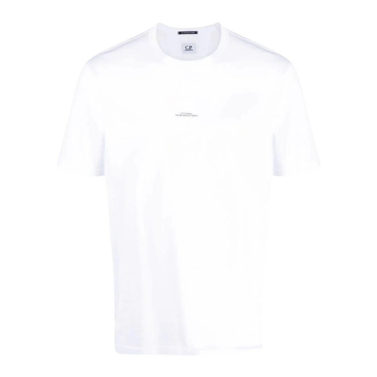 Biała koszulka z nadrukiem logo C.p. Company