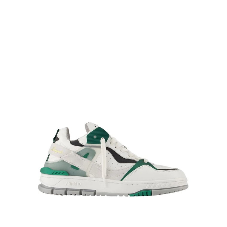Białe/Zielone Skórzane Sneakersy Axel Arigato