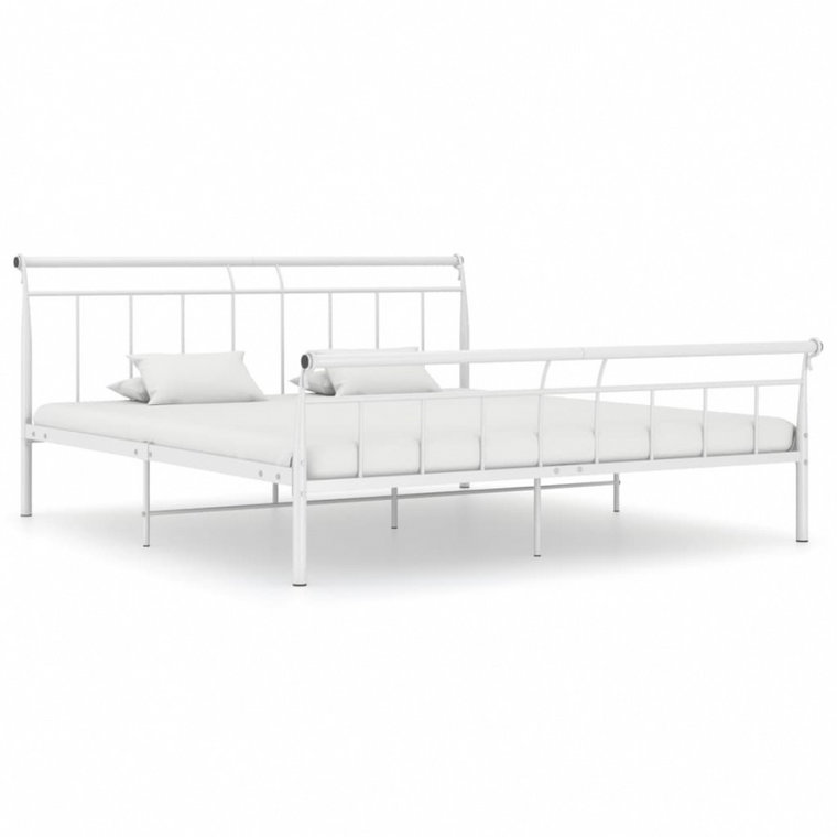 Rama łóżka, biała, metalowa, 160 x 200 cm kod: V-325043