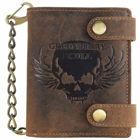 Greenburry Vintage Skull Wallet Leather 10 cm braun