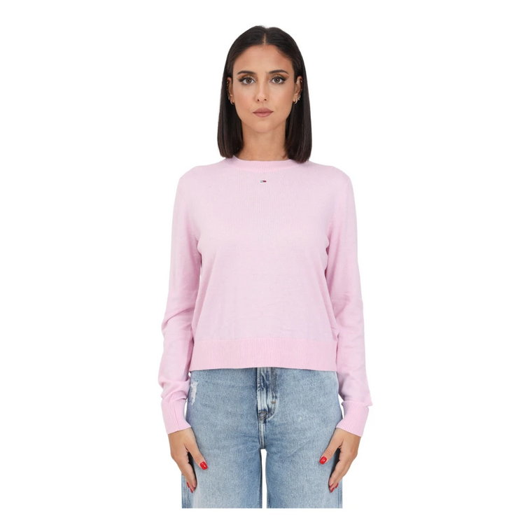 Różowy sweter damski z logo marki Tommy Jeans