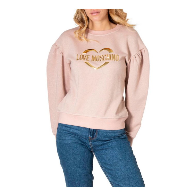 Różowy Sweter z Nadrukiem dla Kobiet Love Moschino