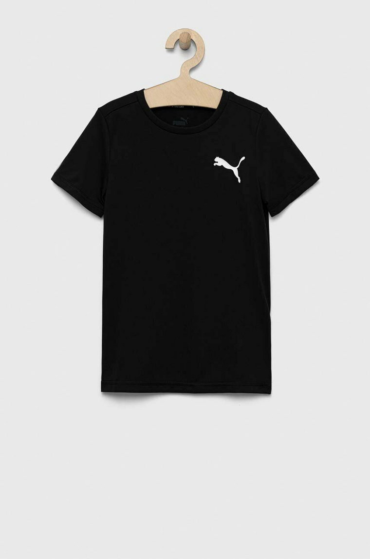 Puma t-shirt dziecięcy ACTIVE Small Logo Tee B kolor czarny z nadrukiem