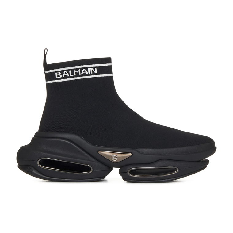 Czarne Sneakersy w Sock Design Balmain