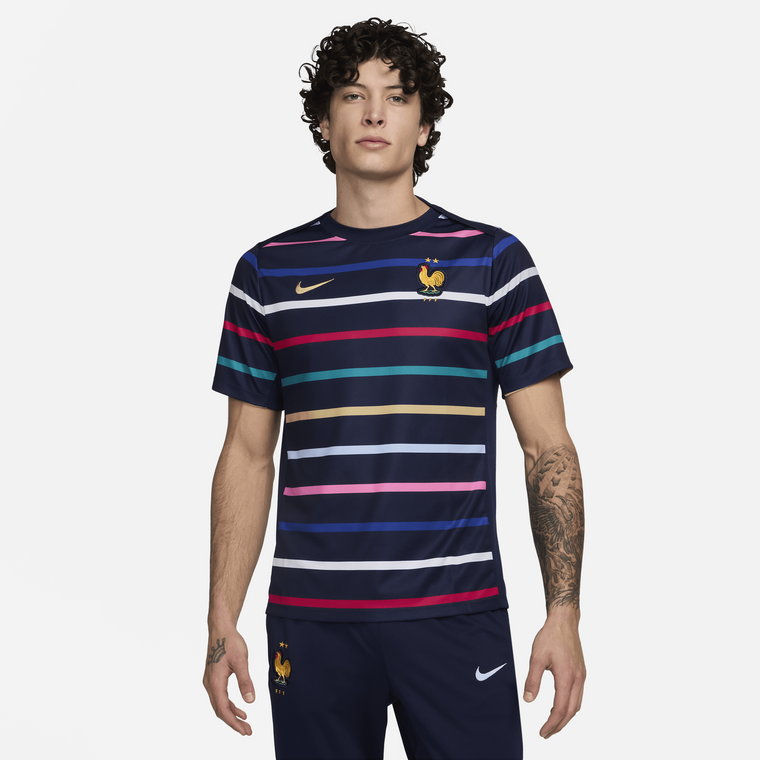 Męska przedmeczowa koszulka piłkarska Nike Dri-FIT FFF Academy Pro (wersja domowa) - Niebieski