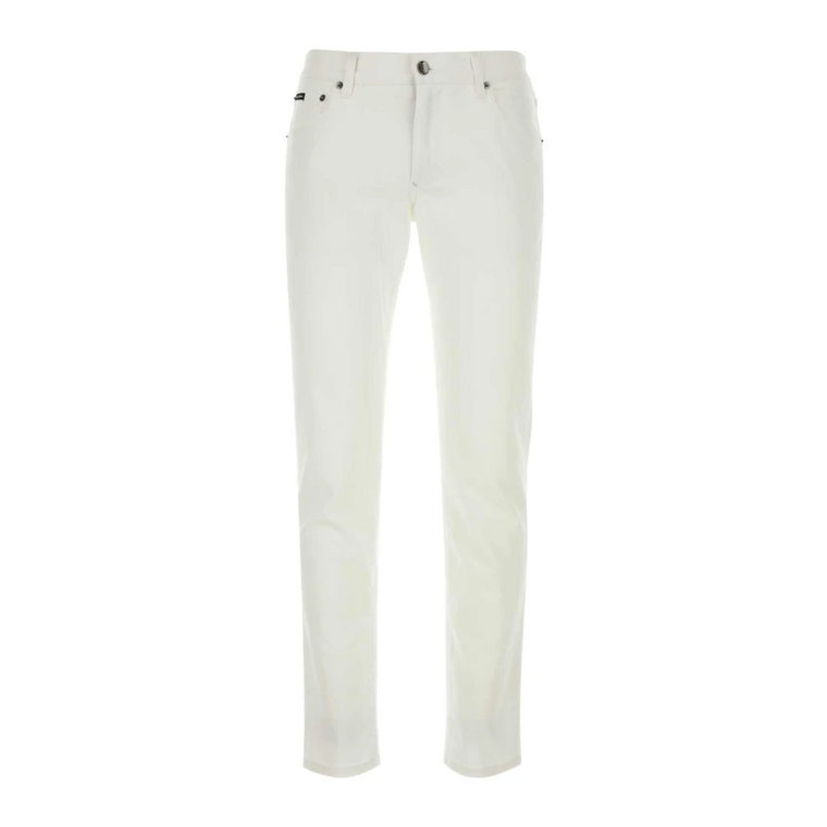 Białe jeansy z elastanem Dolce & Gabbana