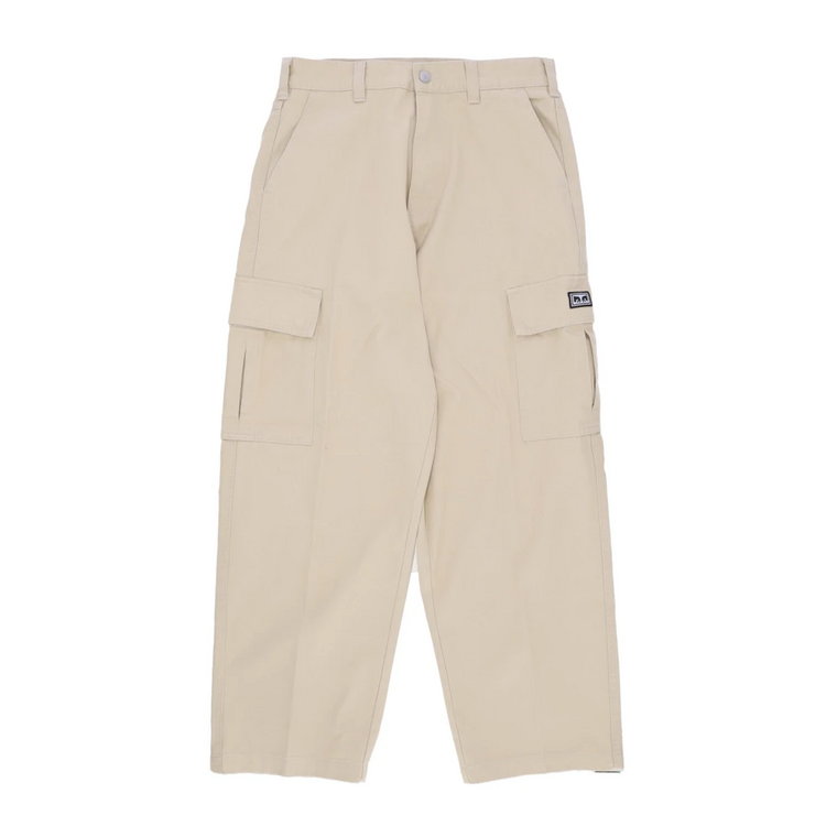Baggy Twill Cargo Pants Silver Grey Obey