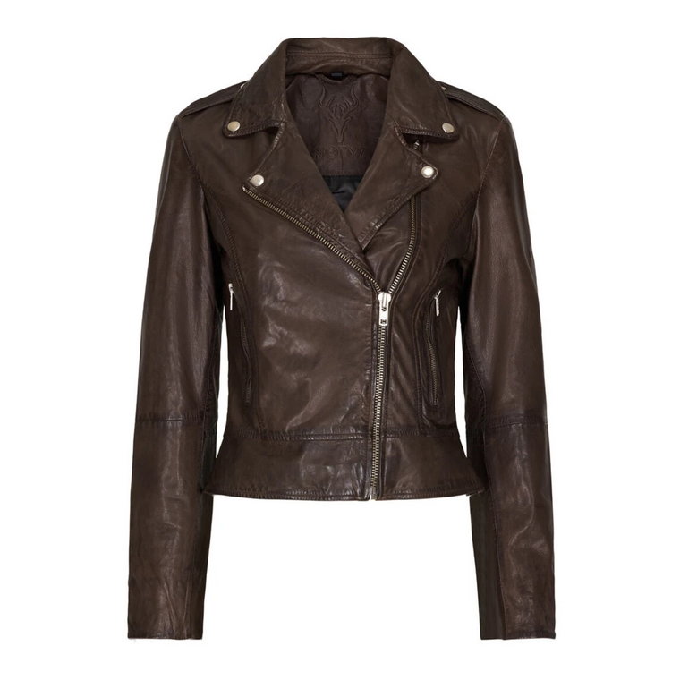 Kurtka Biker Skind 10961-Nowa Almond Brown z Srebrnymi Akcesoriami. Notyz